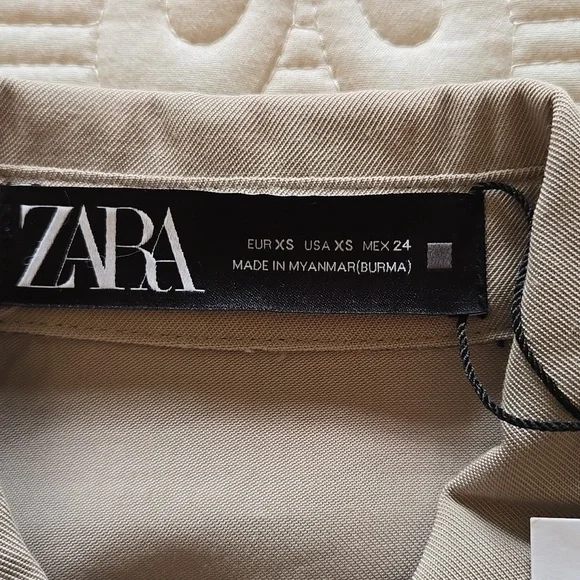 Zara Beige Utility Shirt Dress - Picture 5 of 5